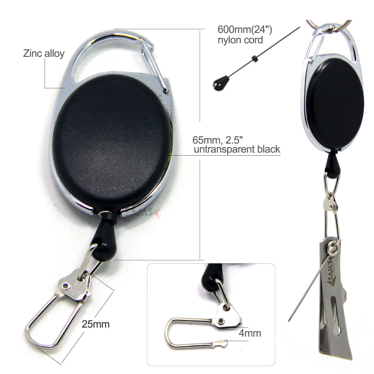 Fly Fishing Zinger Retractor 1PCS Stainless Steel Pin On
