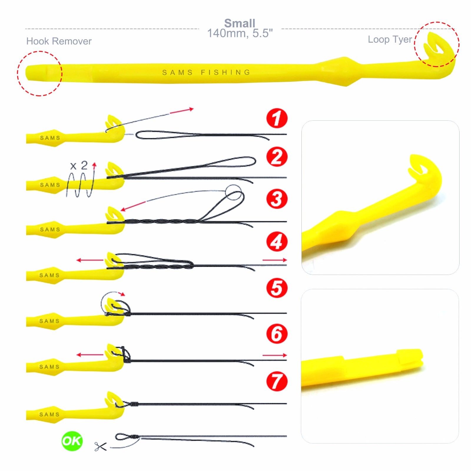 fenggu Fishing Quick Knot Tools Multi-function Fast Hook Tie Nail