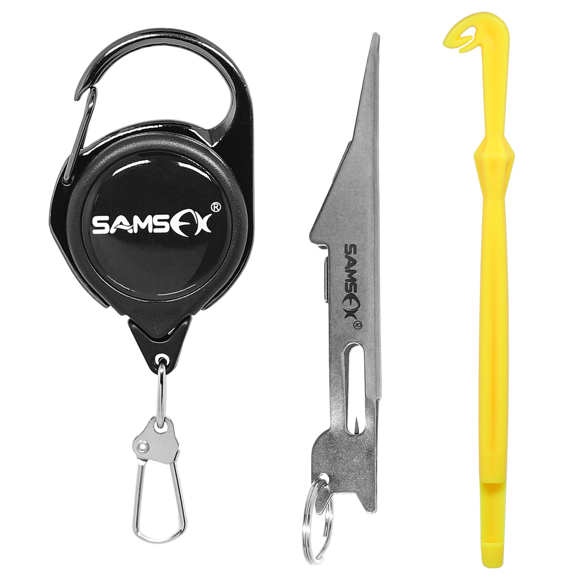 SAMSFX Fishing Fly Fishing Knot Tying Tools Line Clipper with  Retractor (Silver and Black) : Sports & Outdoors