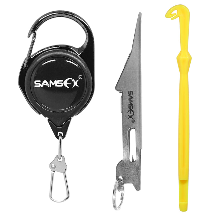 SAMSFX Fishing Knot Tying Tool, Fly Fishing Tippet Cutter, Fishing Line  Nippers, Fishing Clippers, 2PCS in Pack (3 in 1 Black Knot Tool, 2.6) :  : Sports & Outdoors