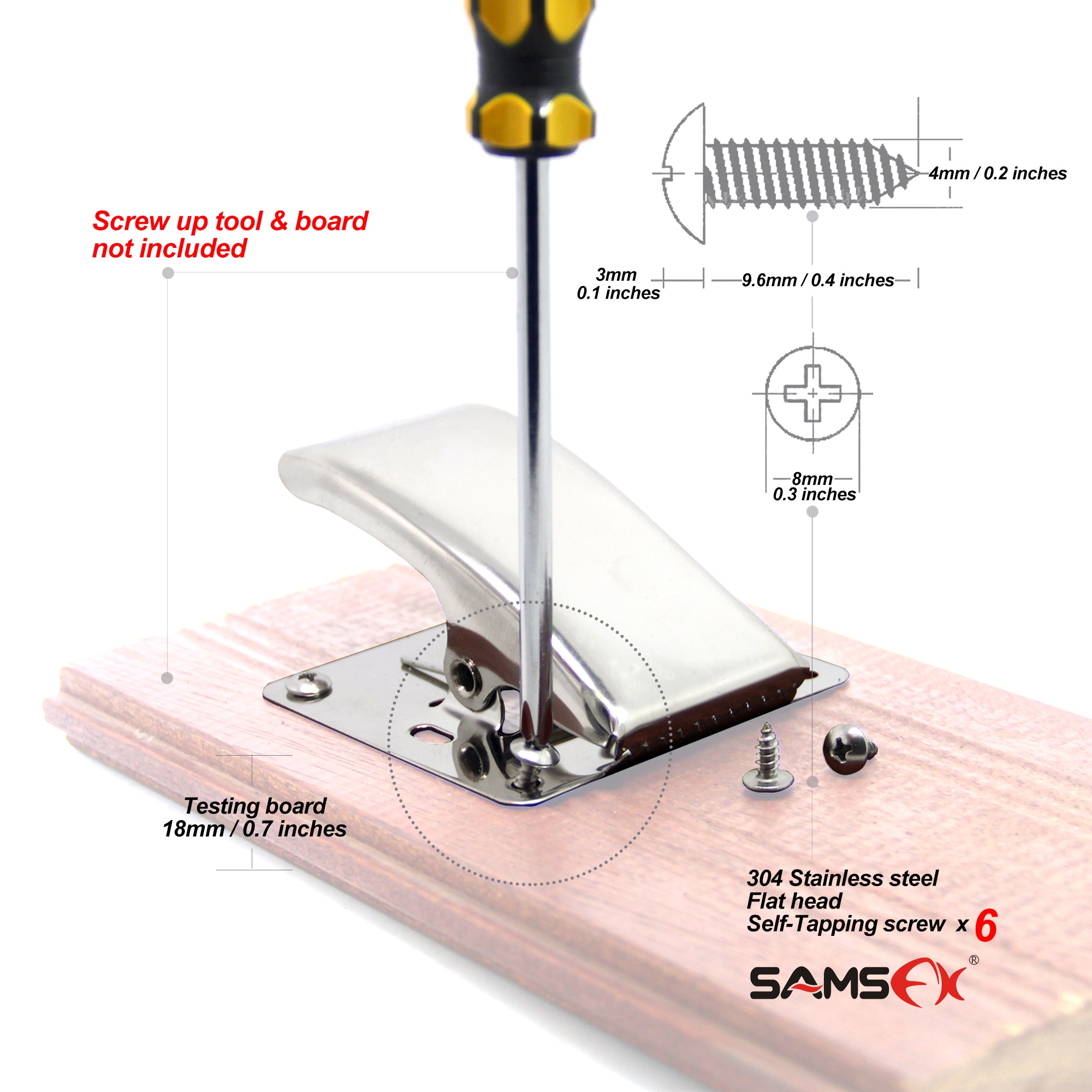 SAMSFX Fishing Fillet Clamp w/ Screws Deep-Jaw Fish Tail Clip