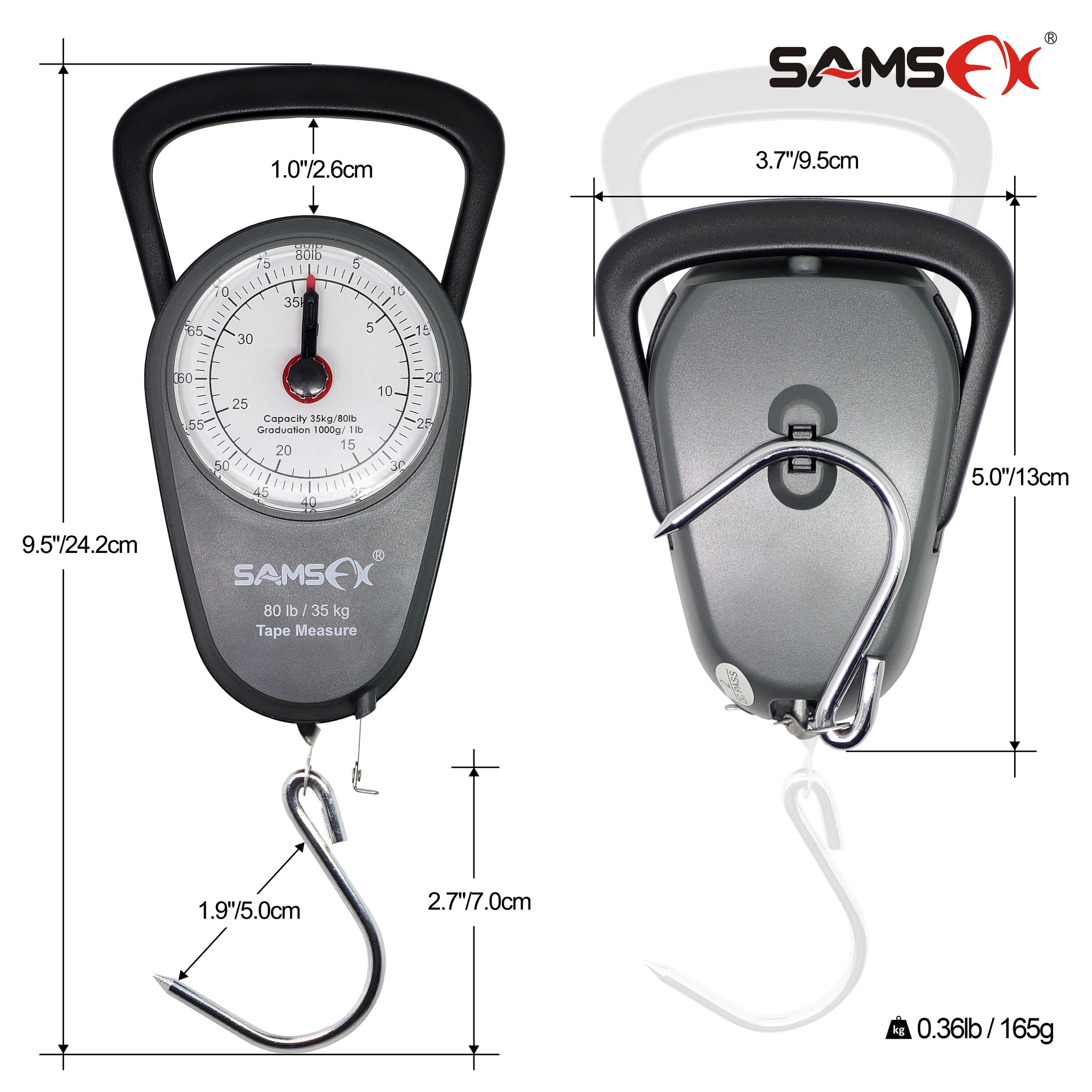 samsfx tape measure fishing scale and