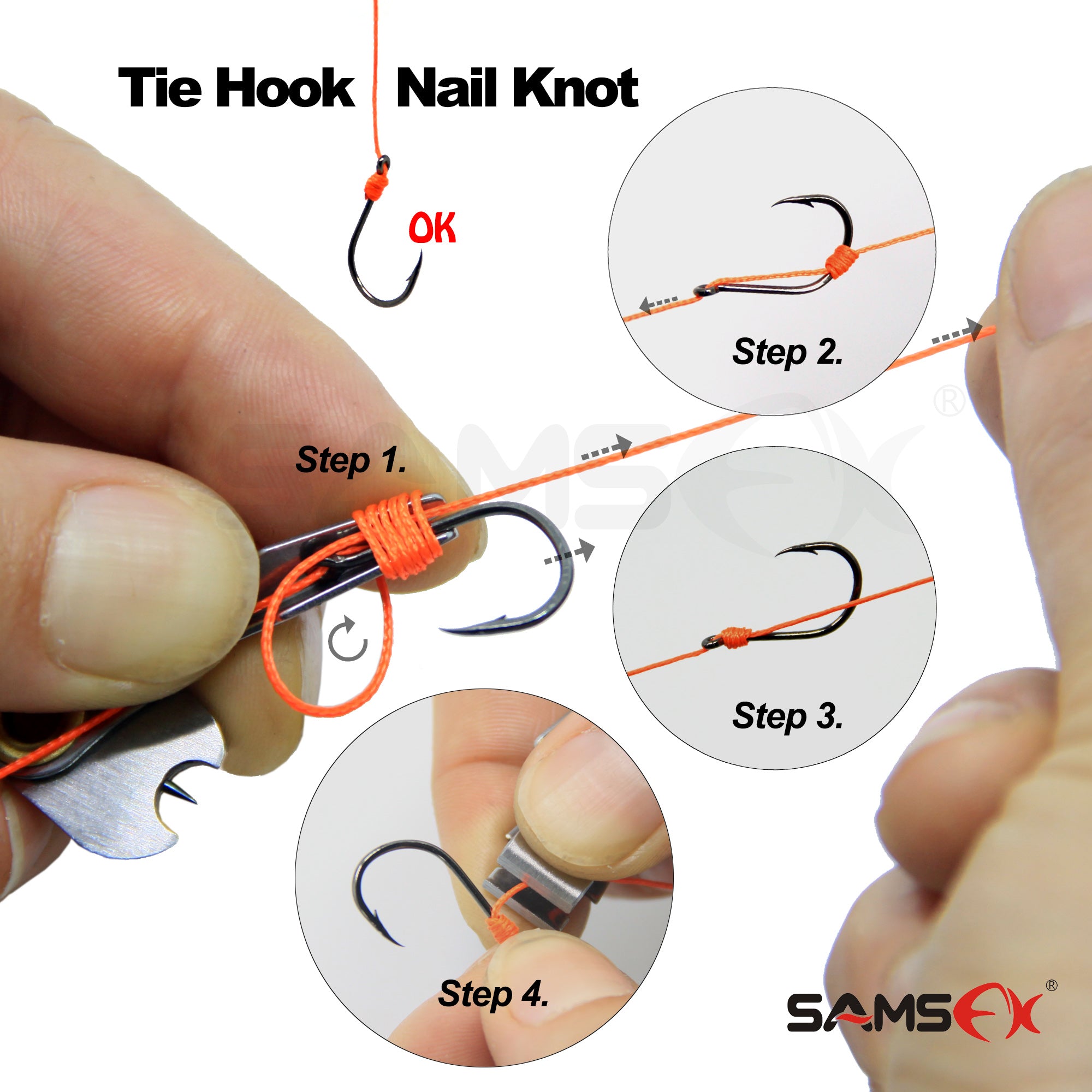 SAMSFX Fishing Quick Knot Tying Tool 6 in 1 Fly Line Clippers with Zinger  Retractor